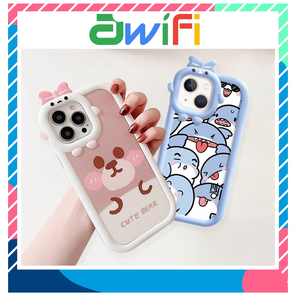 หมีอ้วนกล้องสี่เหลี่ยมโบว์เคส iphone 6/6splus/7/7plus/8/8plus/x/xr/xs/11/12/13/pro/max/plus/promax-A