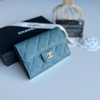 กระเป๋าตังค์ CHANEL MINI WALLET IN CAVEAR  💛 งานสวยหนังแท้