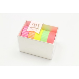 mt masking tape mt gift box neon2 (MT05G006) / เทปตกแต่งวาชิ เซ็ต 5 ม้วน โทนสี neon2  ประเทศญี่ปุ่น