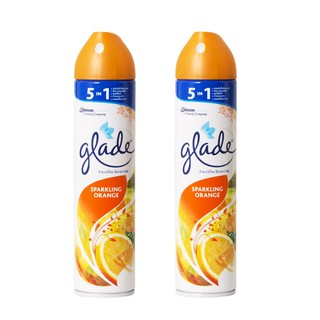 เกลด น้ำหอมปรับอากาศ น้ำหอมดับกลิ่น กลิ่นสปาร์คกิ้ง ออเรนจ์ 320 มล.Glade x 2 อัน