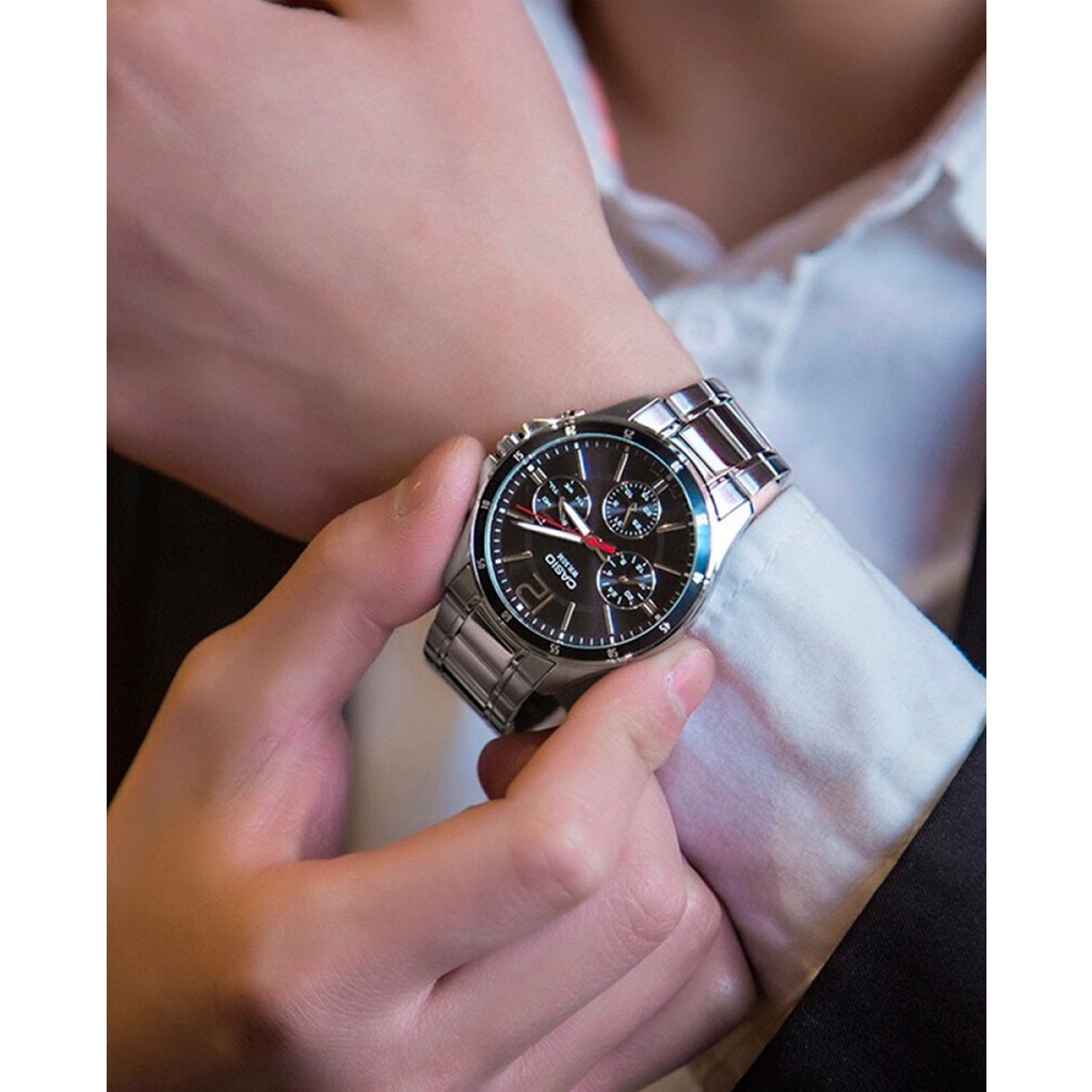 Casio Standard นาฬิกาข้อมือผู้ชาย สายแสตนเลส รุ่น MTP-1374D-1A (สินค้าขายดี) ของแท้ ประกัน 1 ปีเต็ม