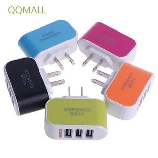 Qqmall อะแดปเตอร์ชาร์จโทรศัพท์มือถือ Ac Led 3-Port Usb 3.1A Us Plug หลากสี