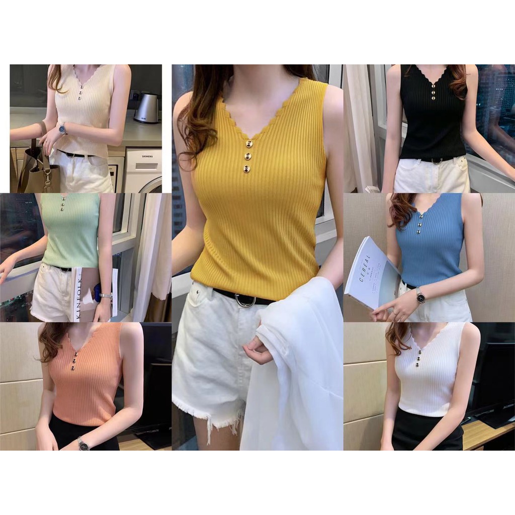 เสื้อแฟชั่นผู้หญิง ไหมพรมร่องคอวี แขนสั้น ทรงสวย รุ่นใหม่ผ้านุ่มมาก เกรดA พร้อมส่ง (มีเก็บเงินปลายทาง)