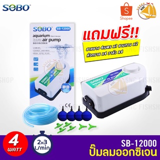 SOBO SB-12000 ปั๊มลม 2 ทาง แถมฟรีชุดข้อต่อ (Size S)