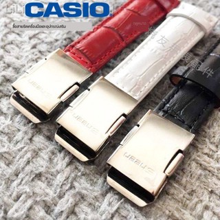 band สายสายหนังสายหนังอุปกรณ์นาฬิกาผู้หญิงของ Casio SHN-5010 5012 SHE-5023 18MM