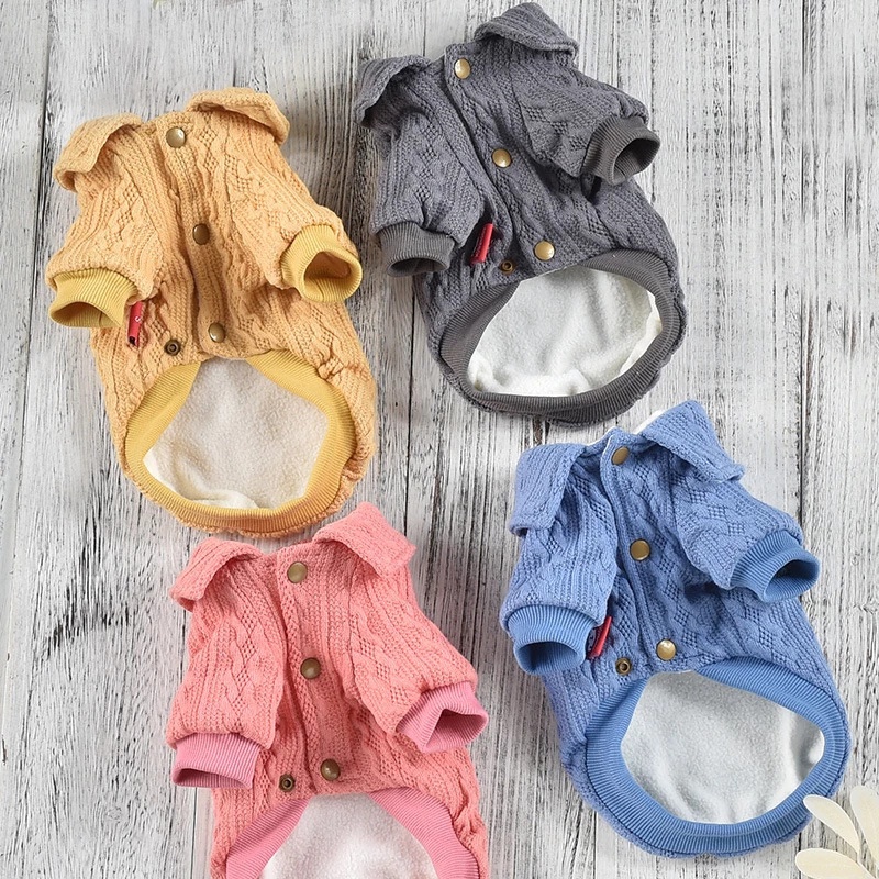 wWarm Small Dog Overcoat Pets Clothes Winter Dogs Knitted Apparel Puppy