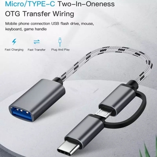 2 In 1 Type - C Micro Usb To Usb 3 . 0 Interface Otg สายเคเบิ้ลอะแดปเตอร์เชื่อมต่อ Micro Usb Type - C สําหรับ Macbook U Disk