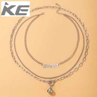 Stacked jewelry Bell chain multi-necklace Alphabet alloy three-necklace for girls for women l