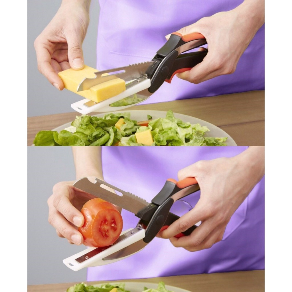 มีดกรรไกรพร้อมเขียง กรรไกรหั่นผักอเนกประสงค์ 2 in 1-05oct-J1