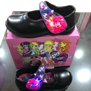 รองเท้านักเรียนหนังดำ LiTTLE PONY รุ่นไฟกระพริบ PN-320