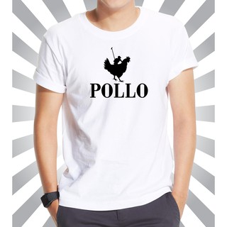 เสื้อยืดผู้ชาย ล้อเลียนเสื้อโปโล เสื้อ Pollo T-shirt Parody Polo ฮาๆกวนๆ