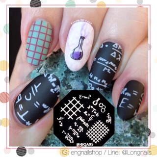 แผ่นปั๊มลายเล็บ - ลายสมการ คณิตศาสตร์ opi orly zoya essie