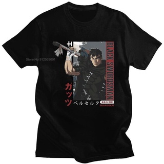 [S-5XL]เสื้อยืดแขนสั้น ผ้าฝ้าย พิมพ์ลายการ์ตูนอนิเมะ Berserk Guts สไตล์ฮิปฮอป สตรีท เหมาะกับฤดูร้อน สําหรับผู้ชาย