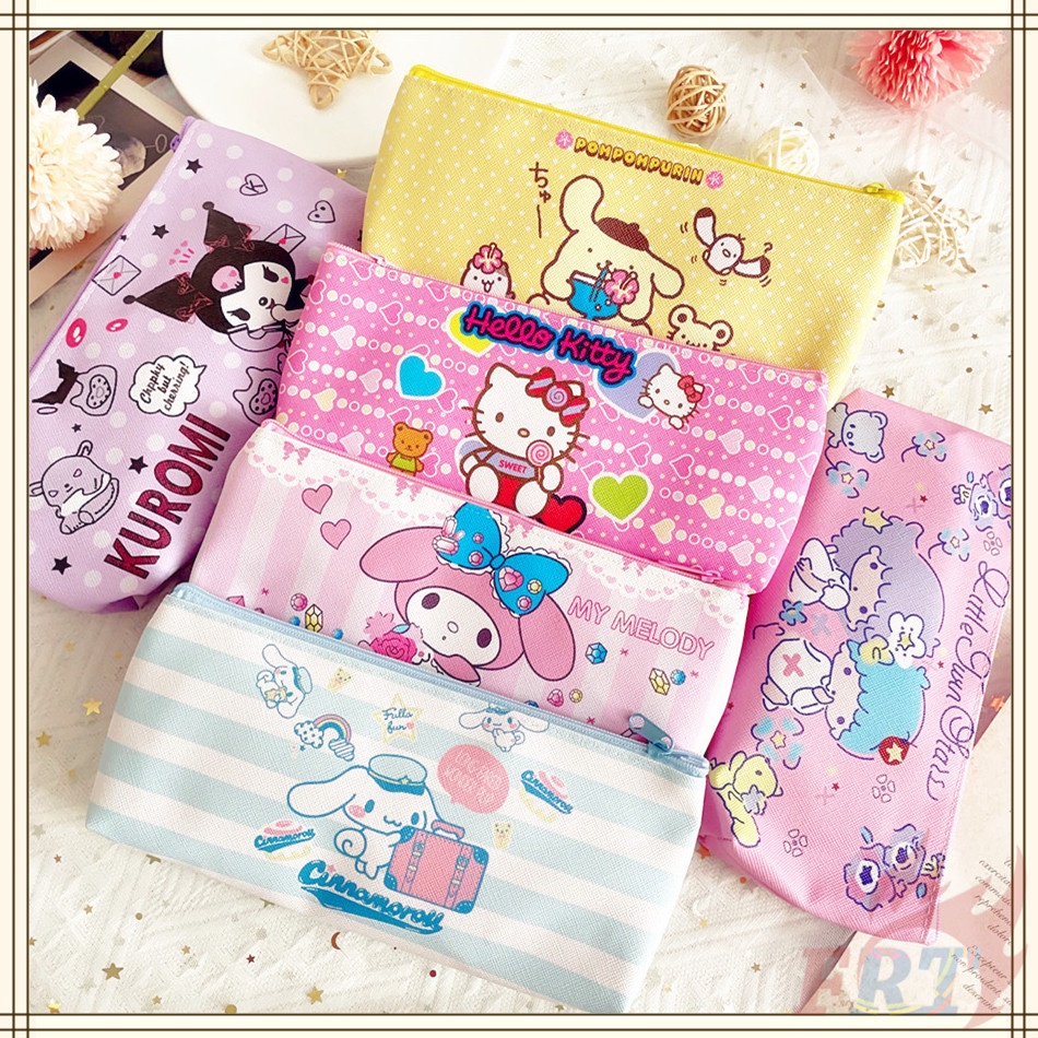 ✿ กระเป๋าดินสอ ลาย Sanrio ✿ กระเป๋าดินสอ ลาย Hello Kitty Cinnamoroll Kuromi My Melody Pompompurin Li