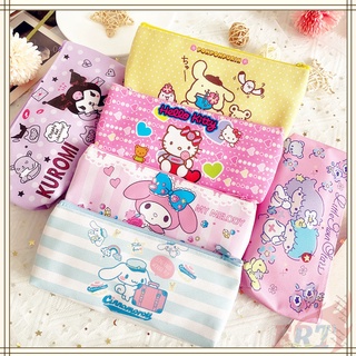 ✿ กระเป๋าดินสอ ลาย Sanrio ✿ กระเป๋าดินสอ ลาย Hello Kitty Cinnamoroll Kuromi My Melody Pompompurin Little Twin Stars 1 ชิ้น