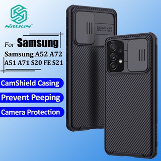 เคสโทรศัพท์มือถือ ผิวด้าน ลาย Nillkin CamShield สําหรับ Samsung S22 Ultra A54 A52S A52 A34 A22 A51 A71 A32 A24 S20 FE S22 Plus S21 Ultra