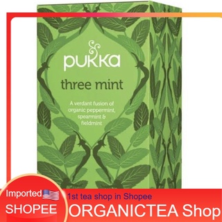 Pukka Herbs, Three Mint, Caffeine Free, 20 Herbal Tea Sachets, ชา​💚พร้อมส่ง💜