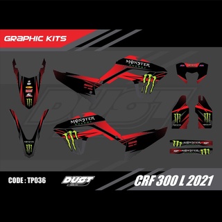 สติ๊กเกอร์วิบาก Honda CRF 300L 2021 ทั้งคัน Graphic kit สติ๊กเกอร์เคลือบเงา สุดคุ้ม