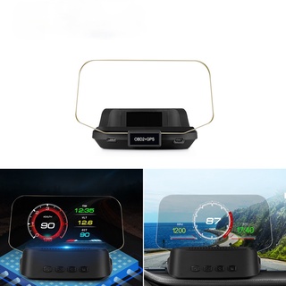 เครื่องวัดความเร็วน้ํามันดิจิทัล OBD2 HUD GPS C2 OBD2 ระบบคู่ พร้อมตัวจับเวลา Turbo boost