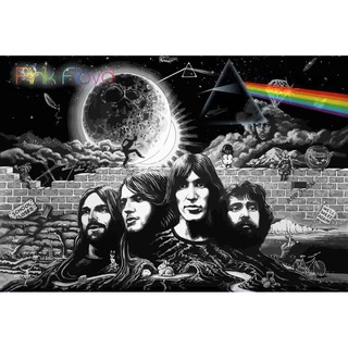 โปสเตอร์ รูป กราฟฟิก วง ดนตรี ร็อก Pink Floyd (1965-2014) POSTER 24"x35" Inch English Progressive Art Rock Band Wall V2