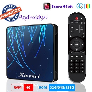 🔥Best TV BOX 🔥 Media Player X88 PRO Plus กล่องทีวี Android 9.0 Rockchip RK3368ชุด Top X88 Pro กล่องสมาร์ททีวี