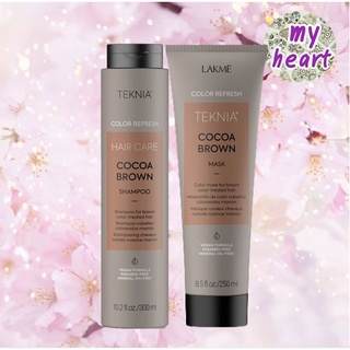 Lakme Cocoa Brown Shampoo/Mask แชมพู มาส์ก เพิ่มเม็ดสี สำหรับโทนสีน้ำตาล ช่วยเติมเต็มเม็ดสีน้ำตาล และการปกปิดผมขาว