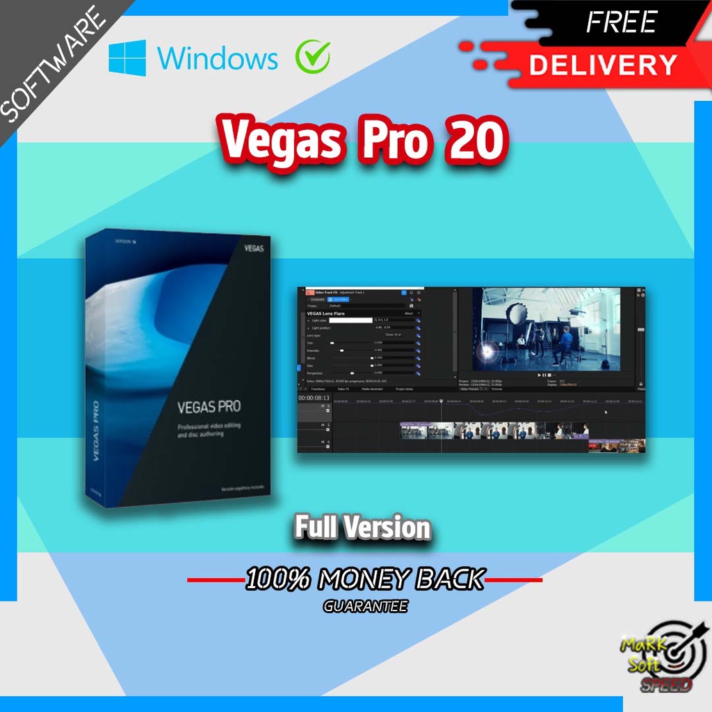 VEGAS Pro 20 โปรแกรมตัดต่อวิดีโอระดับเทพ Windows marksoft_speed