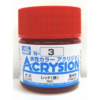 Mr.Hobby สีสูตรน้ำ Acrysion N3 Red สีน้ำสำหรับพลาสติกโมเดล กันพลา