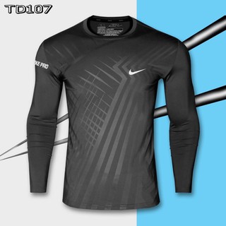 nike เสื้อยืดแขนยาวออกกำลังกายผู้ชาย