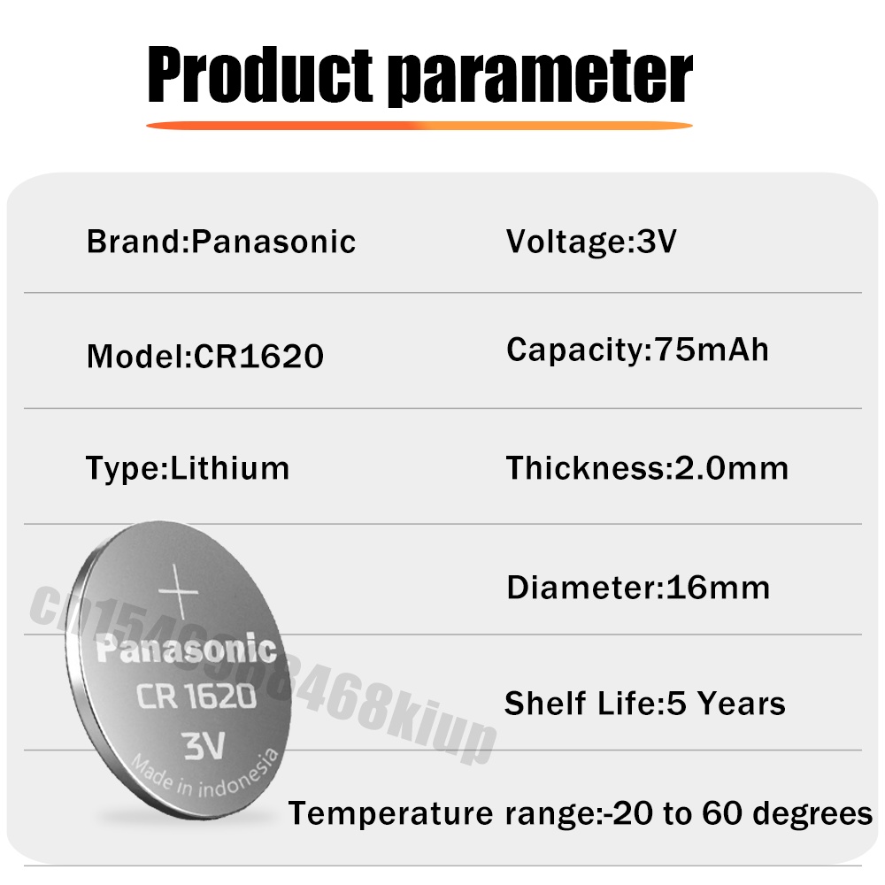 10PCS Original Panasonic CR1620 CR 1620 3V Lithium Battery For Car Keys ...