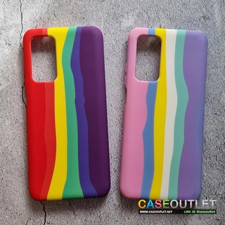 เคส Oppo Reno5 4g 5g เคส สีรุ้ง เคสรุ้ง pride สายรุ้ง พาสเทล บุกำมะหยี่ สักหลาด ชิลิโคนเจล