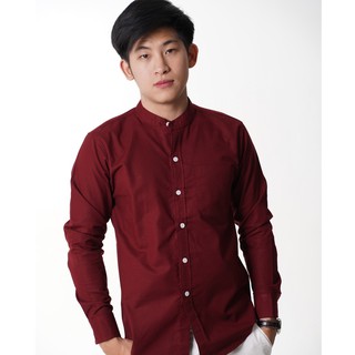 เสื้อเชิ้ต Smart Shirt คอจีน แขนยาว สีแดง(สวยมากกกกกกกกกกรับรอง)