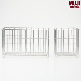 MUJI (มูจิ) ตระกร้าลวดสแตนเลสจัดเก็บของในห้องน้ำ