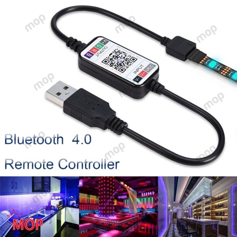 Hot Mini Wireless 5-24V Smart Phone Control RGB LED Strip Light Controller USB Cable Bluetooth 4.0 ★Mop