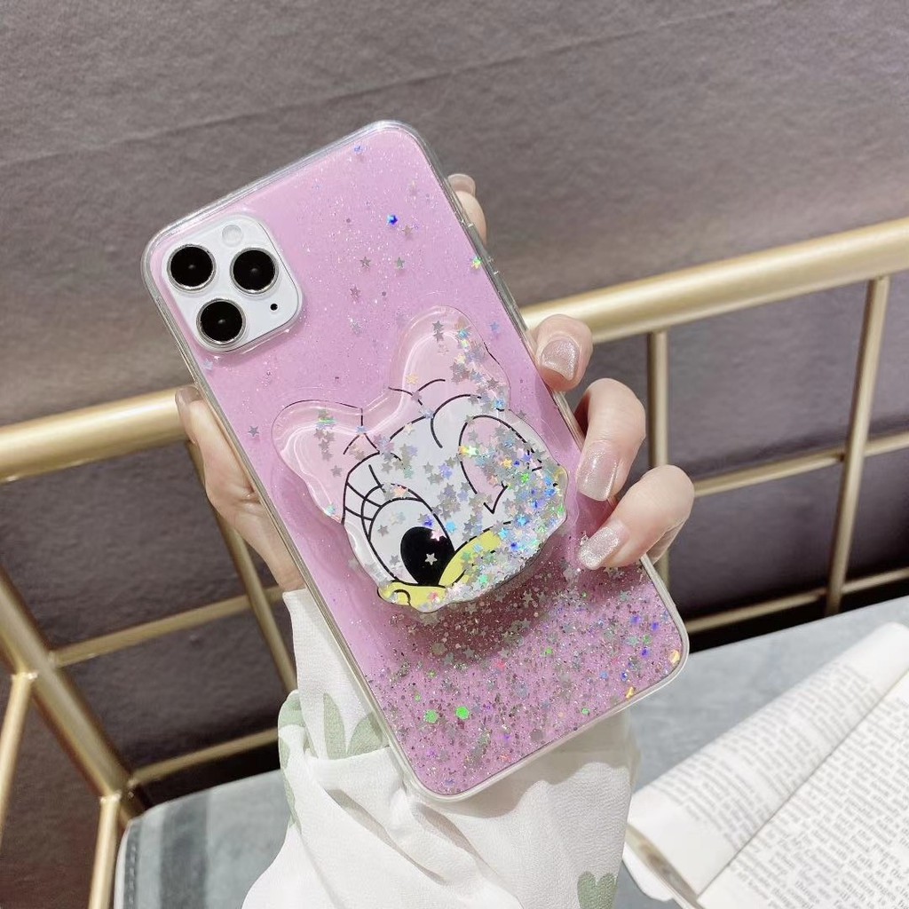 Vivo S1 V20 Y50 Y30 Y30i Y20 Y20i Y20S V19 Y19 Y85 V9 V11 V15 Pro V11i Y91C Y67 Y66 V5 Plus Lite Cartoon Mickey Minnie Quicksand Stand Glitter Soft TPU Phone Case #8