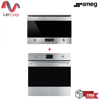 [0% 10 เดือน] (Smeg) เตาอบ รุ่น SO6302TX + เตาไมโครเวฟ รุ่น MP322X1