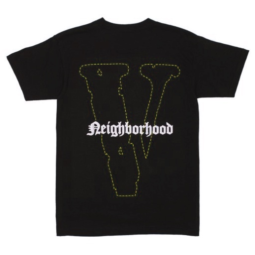 เสื้อผ้าทรงเข้ารูป New Neighborhood X Vlone Skull เสื้อยืดพิมพ์เสื้อยืด