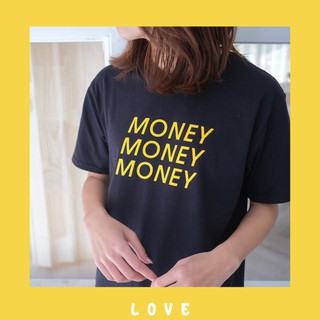 เสื้อยืดแขนสั้น สไตส์เกาหลี สกรีนลาน Money