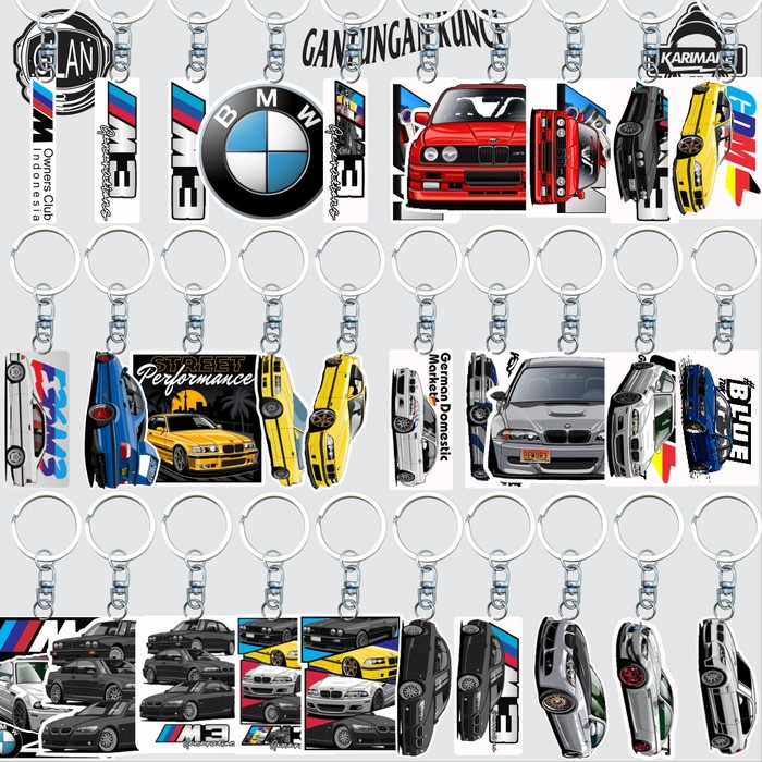 Gantungan Kunci Akrilik BMW E30 E46 E92 M3 GENERATION