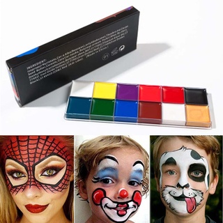 Face Body Paint Pigment Oil Painting 12 Colors Make Up Tools for Halloween Party Cosplay Makeup