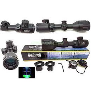 Bushnell 4-16x40 AOE แบบมีไฟ แดงและเขียว ปรับหลาได้ ฟรีไฟฉายคาดหัว+ฟรีระดับน้ำตั้งกล้อง