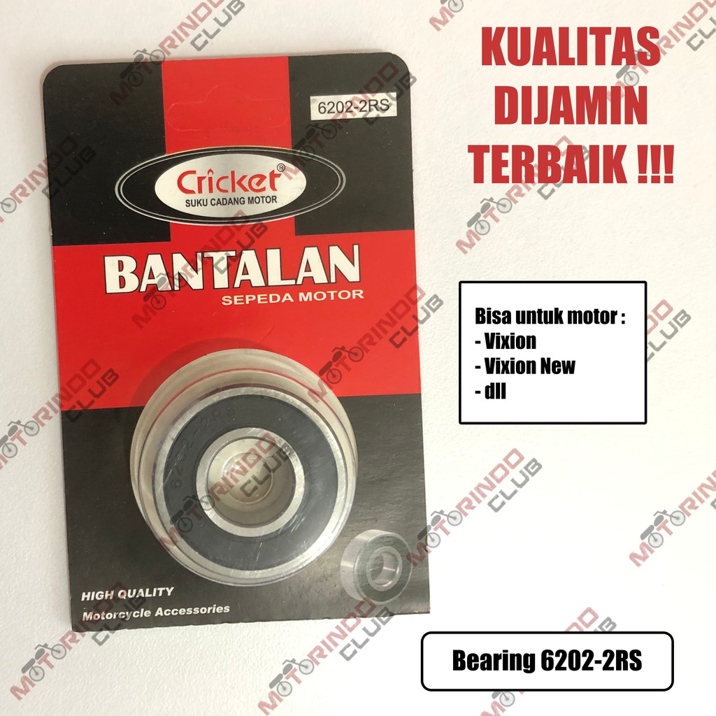 (1 ชิ้น) แบริ่งรถจักรยานยนต์ 6202 2RS Criket ยี่ห้อ - Klaher Lahar Bearing Klaher 6202-2RS