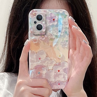 เคสโทรศัพท์OPPO Reno8z Reno8 pro 5G Reno 8 4G 2022ซิลิโคน แบบนิ่ม ลายภาพวาดสีน้ํามัน รูปดอกไม้ สําหรับ เคสออปโป้OPPO Reno8 Z 5G