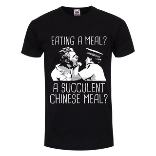 เสื้อยืดโอเวอร์ไซส์เสื้อยืด พิมพ์ลาย Eating A Meal A Succulent Chinese Meal สีดํา สําหรับผู้ชายS-3XL