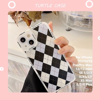 [พร้อมส่ง] เคสโทรศัพท์มือถือแบบใส ลายตารางหมากรุก สําหรับ iPhone 14 13 12 11 PROMAX XS XR XSMAX SE2020