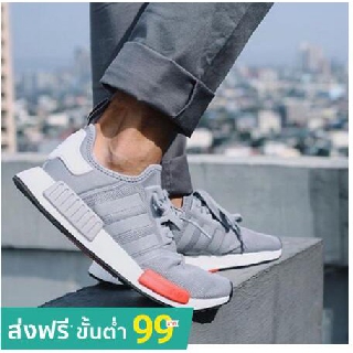 แท้💯% Adidas รองเท้าวิ่ง NMD RUNNER R1 สีขาวสีเทาสีแดง