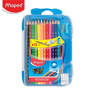 สีไม้ 12 สี PEPS สีไม้ด้ามสามเหลี่ยม Maped (มาเพ็ด) ดินสอสี ชุดสีไม้ จำนวน 1 กล่อง