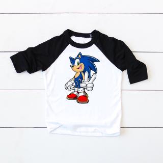 เสื้อยืด คอกลม แขนยาว ลายการ์ตูน Sonic สําหรับเด็กผู้ชาย และเด็กผู้หญิง 2 สี