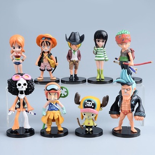 โมเดล วันพีช one piece ชุดเที่ยว 9 ชิ้น งานสวยมาก ราคาถูก เก็บปลายทางได้ พร้อมส่ง