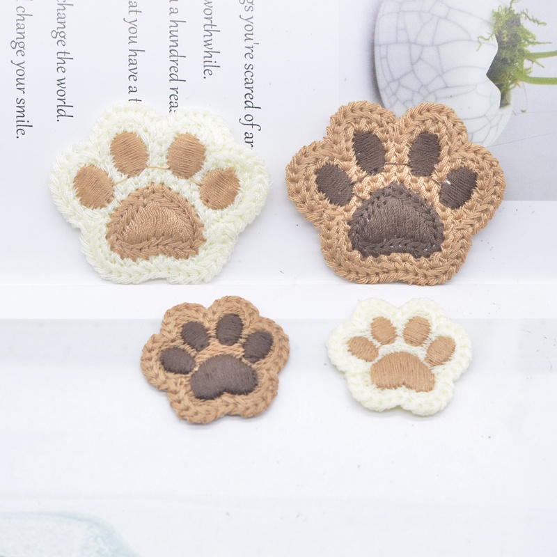 10 ชิ้นการ์ตูนหมี Paw ขนสัตว์ Applique Scrapbooking Ornamnet แพทช์หัตถกรรมอุปกรณ์เสริม